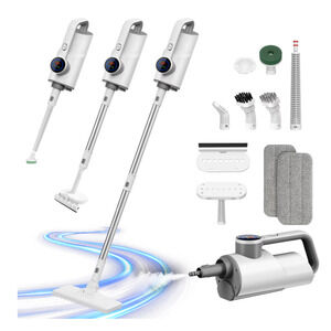 10-in-1 Handheld Steam Mop & Cleaner with Scrub Brush for Home & Floor Care